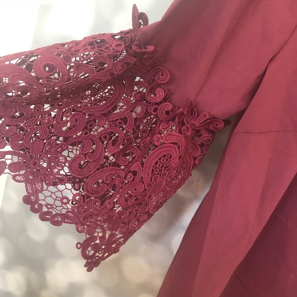 Marled Reunited Clothing Blouse Size 1X Burgundy